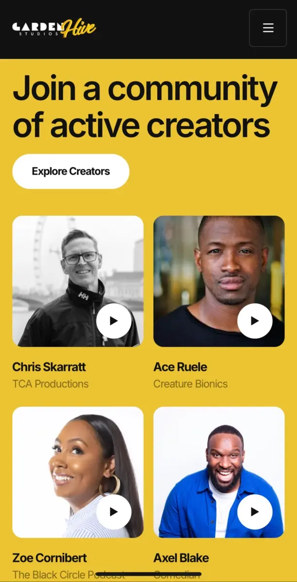 Hive — mobile view showing facilities