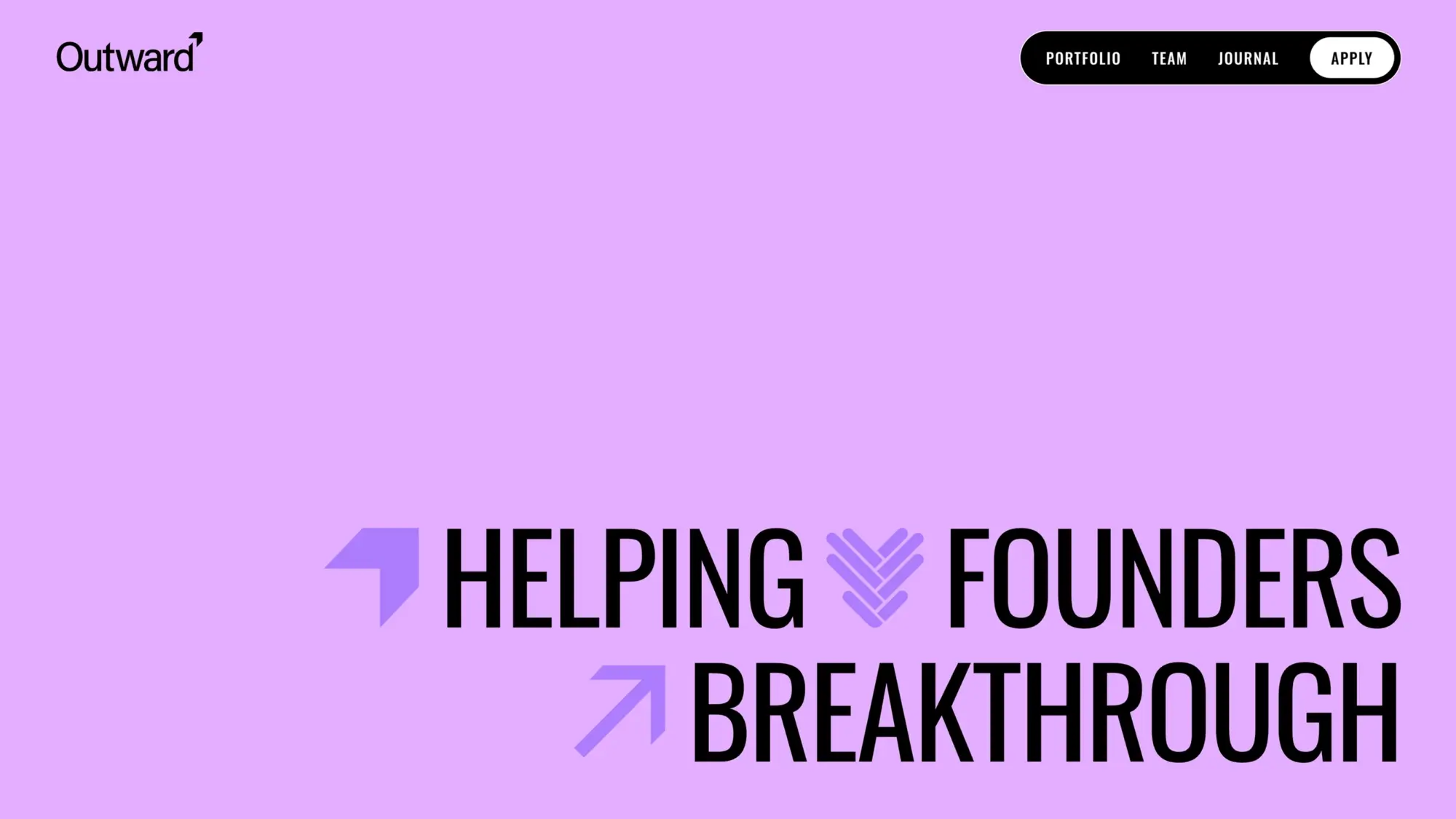 Outward VC — home page showing company overview