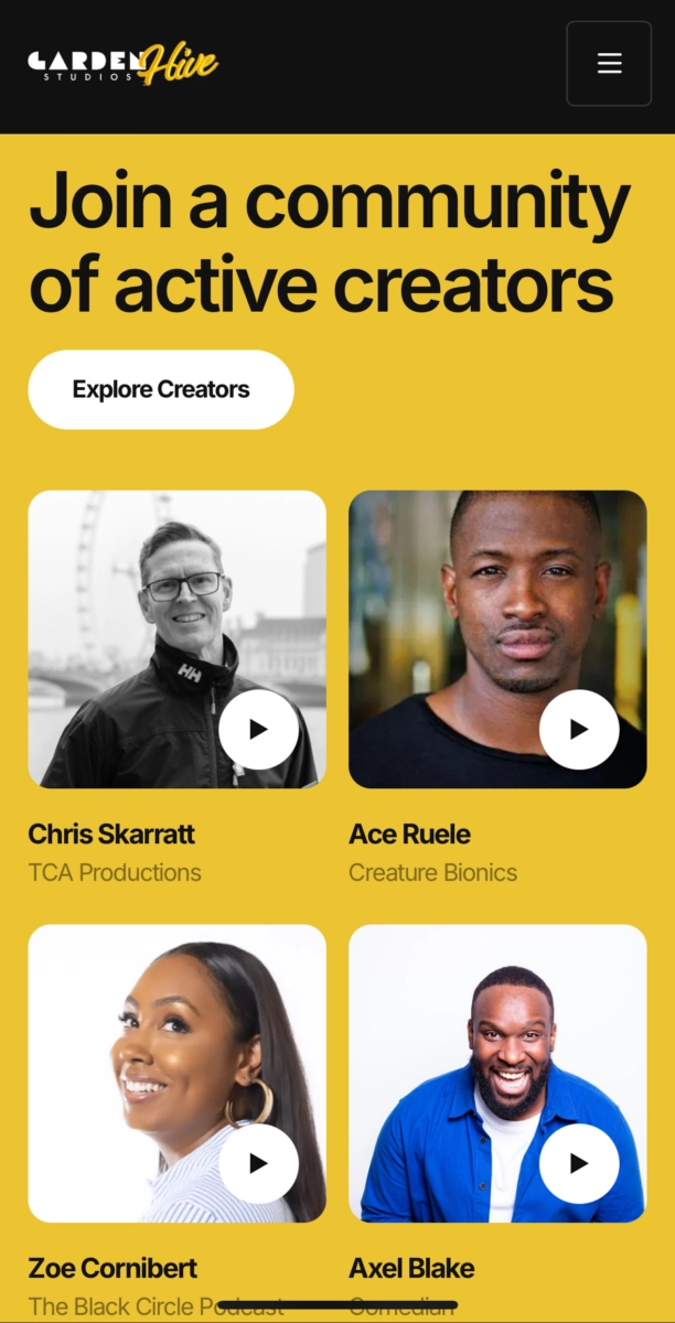 Hive — mobile view showing facilities